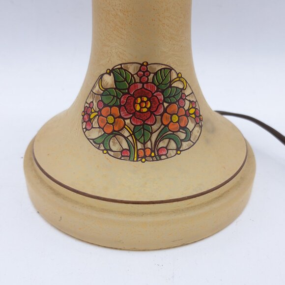 Vintage Hurricane Glass Table Lamp Stained Glass - Picture 6 of 11